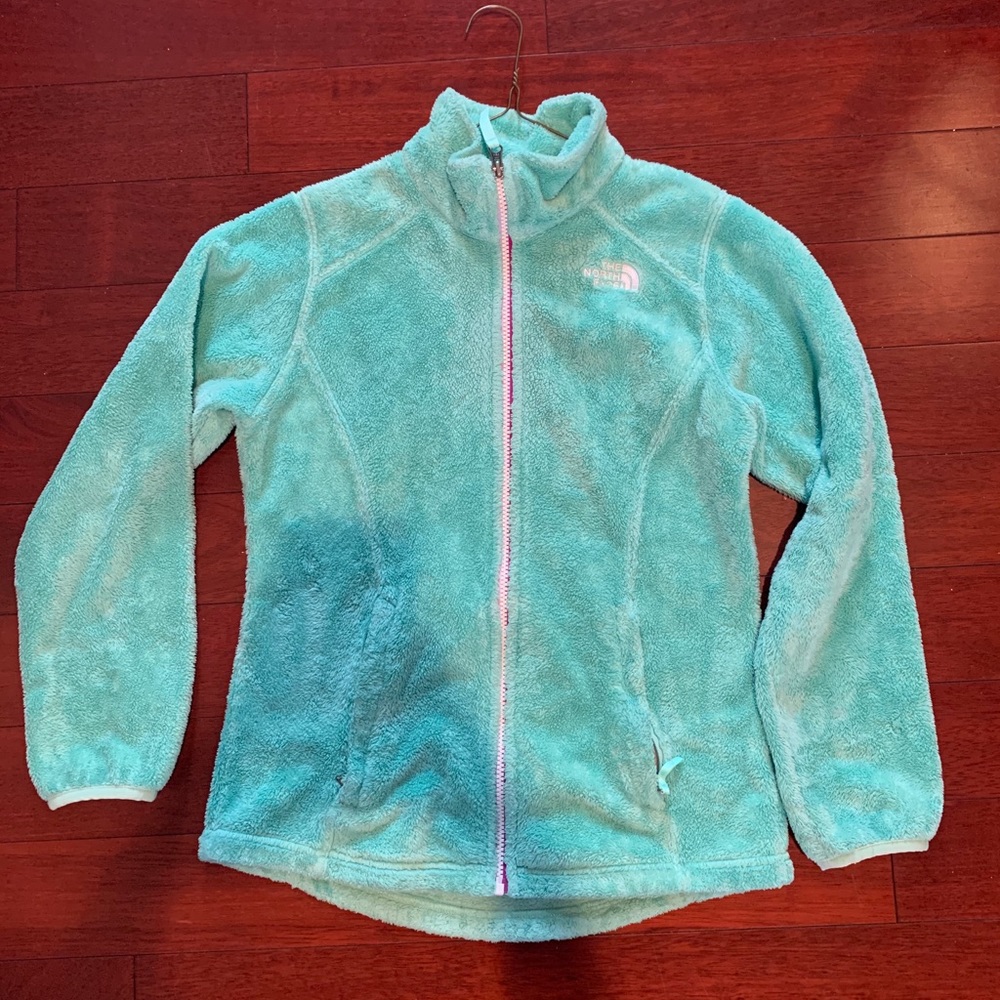 Green/Mint The North Face jacket (14/16) kids LG